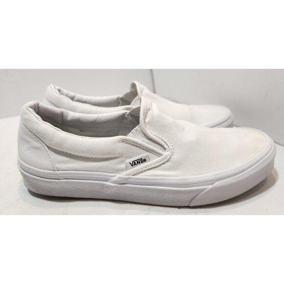 Women's Classic White Slip On Vans Size 8 Men's Size 6.5 Sneakers - Picture 9 of 12